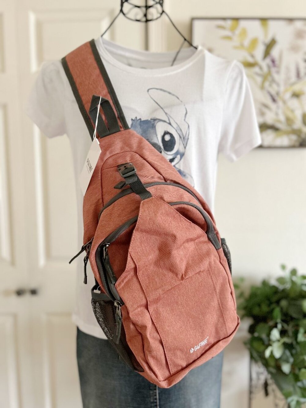 G4free SAFREE Rust Orange Sling Bag – Everyday Crossbody Belt Pack